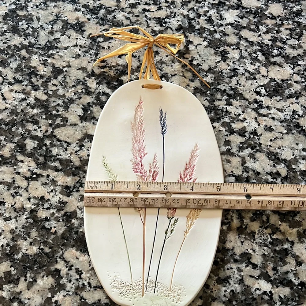 Vintage Pressed Wheat Pottery, Wall Hanging